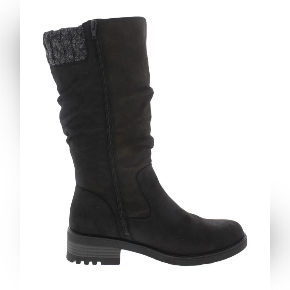 Life Stride Kaden Womens Velocity 2.0 Black Fabric Sweater Mid Calf Boot Size 10